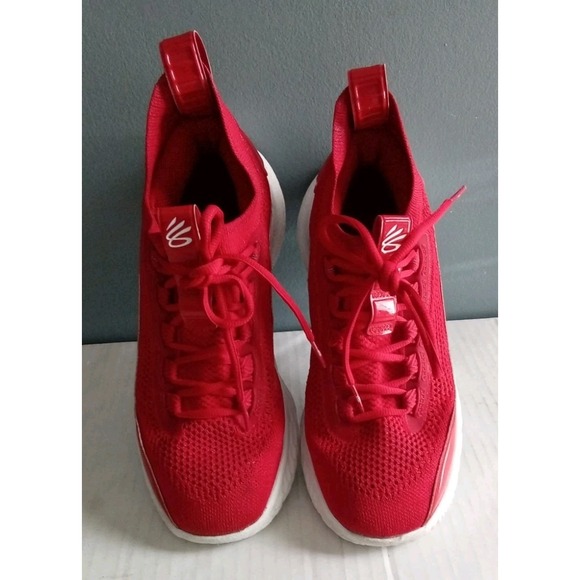 Under Armour Curry Flow 8 Red Basketball Shoes Cushioned Sneakers